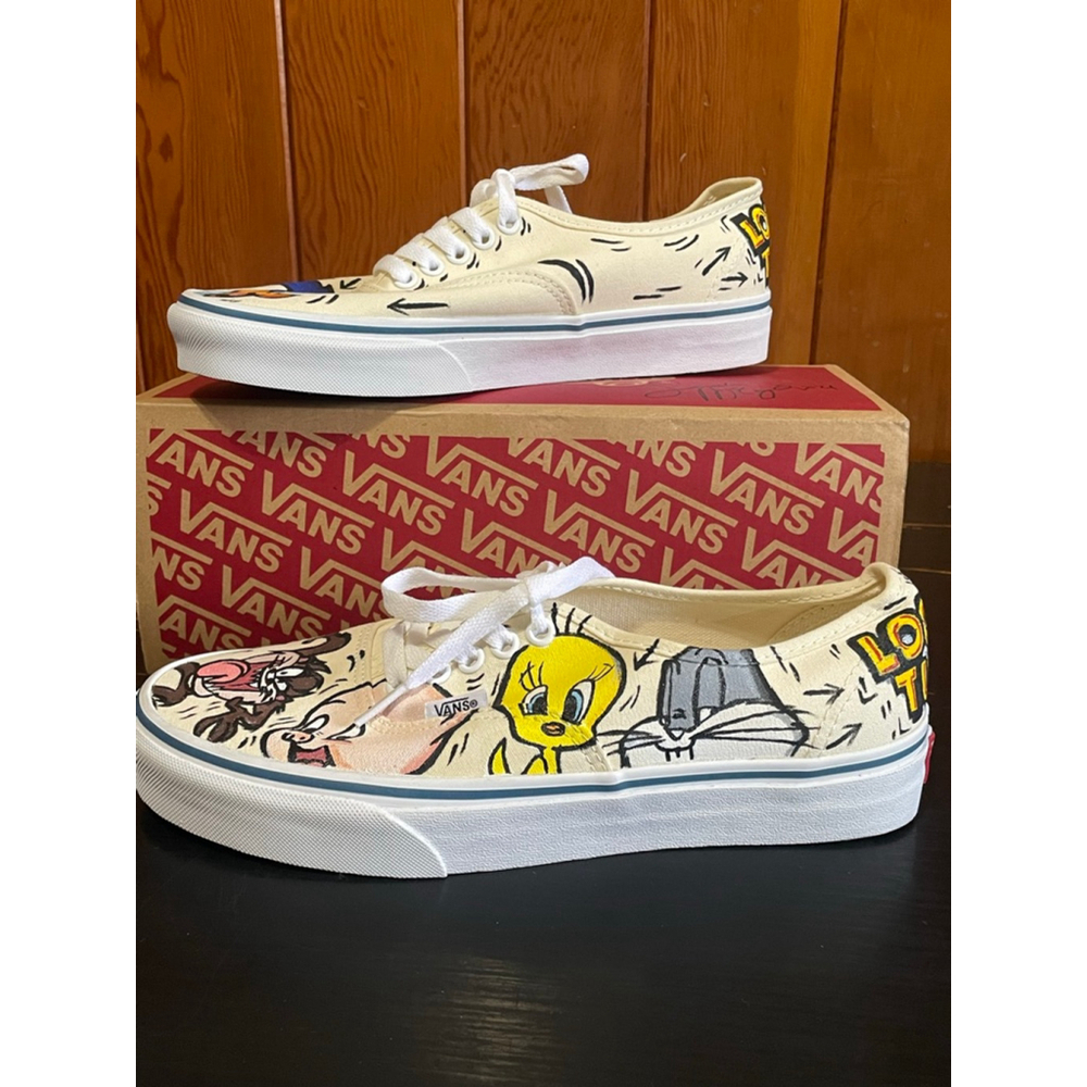 Men's Vans Looney Tunes Sneakers Size 8 Beige Blue - Picture 7 of 9